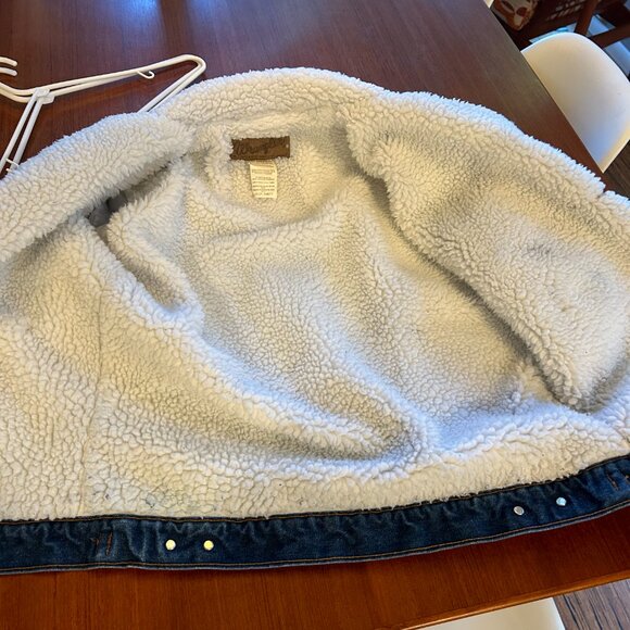 Vintage Wrangler Jeans Jacket w/ Sherpa Lining, Sz S/CH/P - Picture 3 of 5